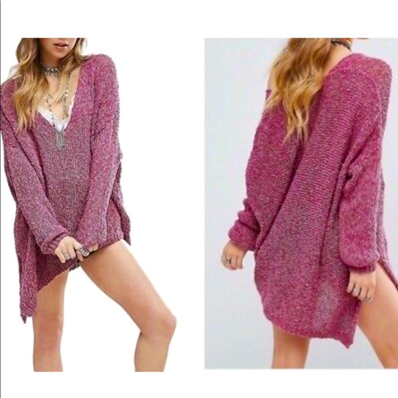 NWOT Free people oversized asymmetrical sweater - Picture 1 of 12